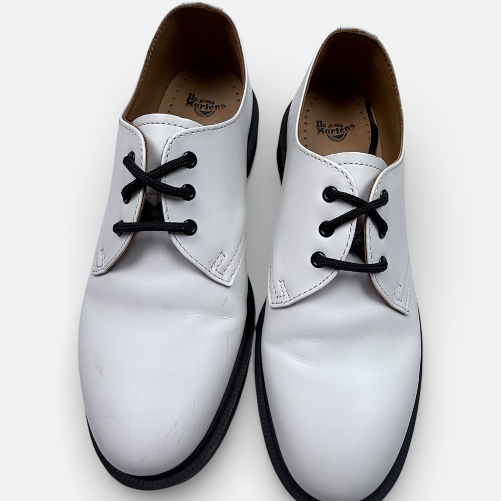 Dr. Martens White Leather Derbys